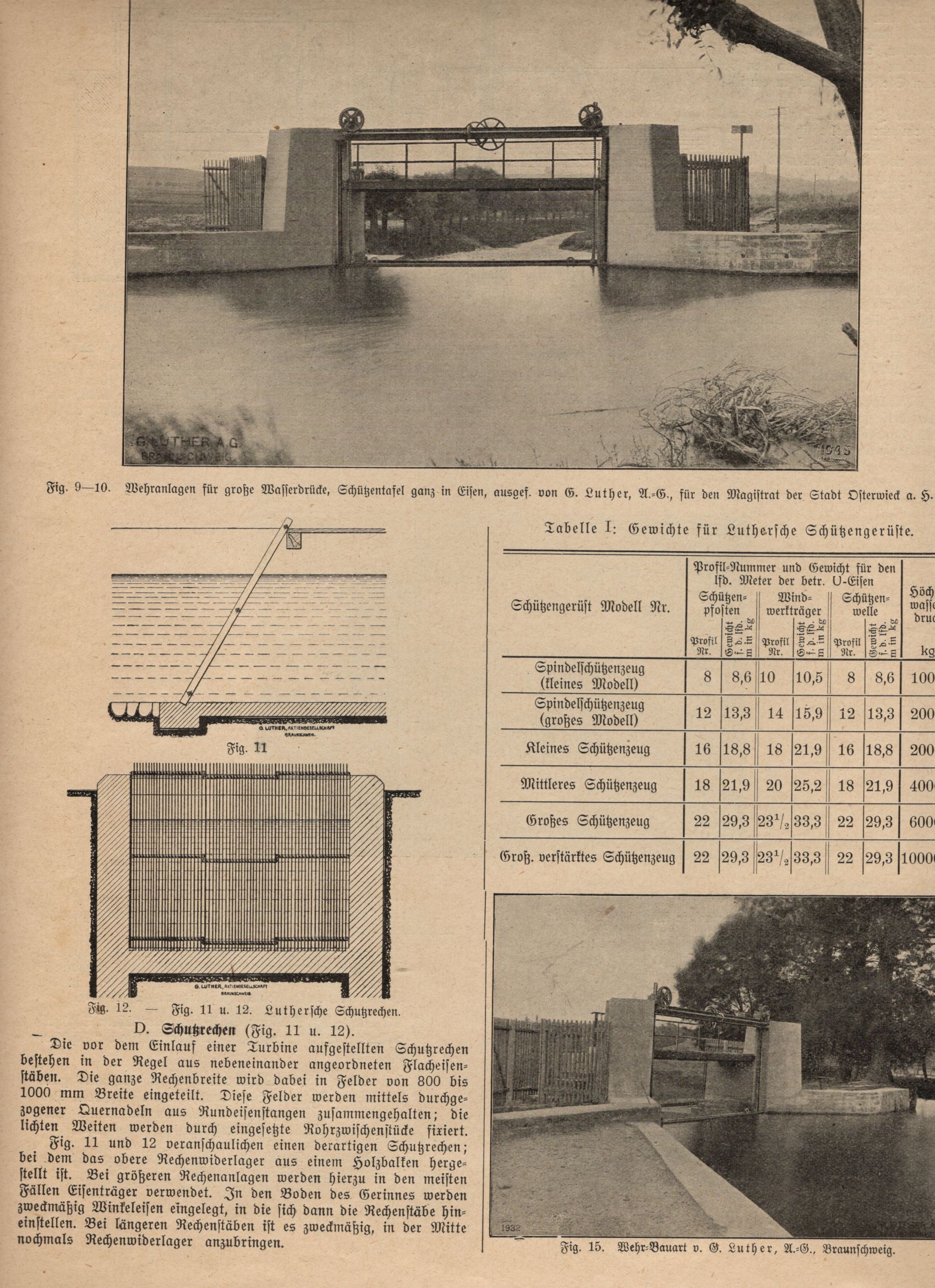Wehr und Schützenkonstruktionen Ingenieur Buhle Dresden Der Müller 1910