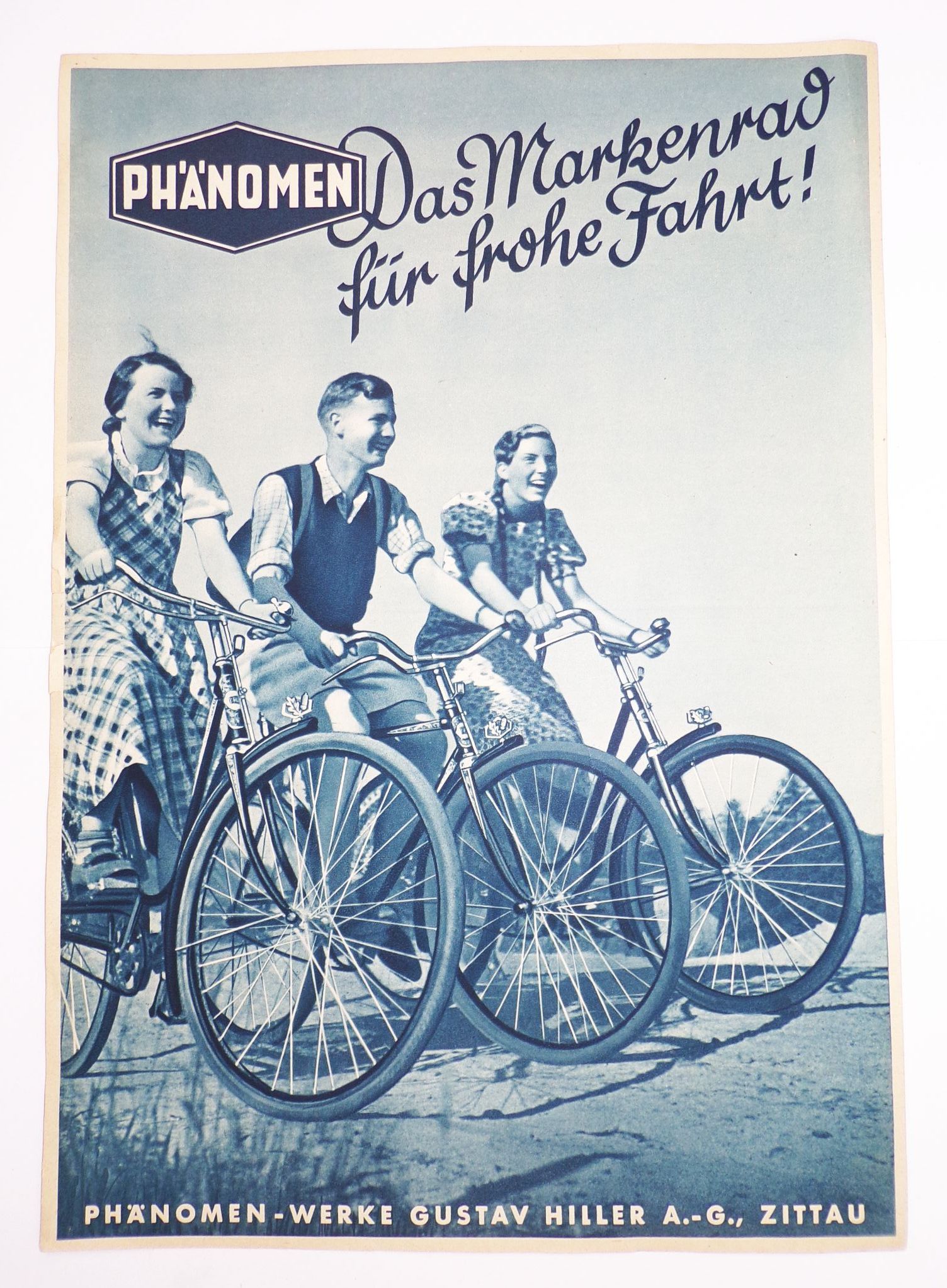 Phänomen Hiller Zittau Fahrrad Werbeblatt Druck 1938