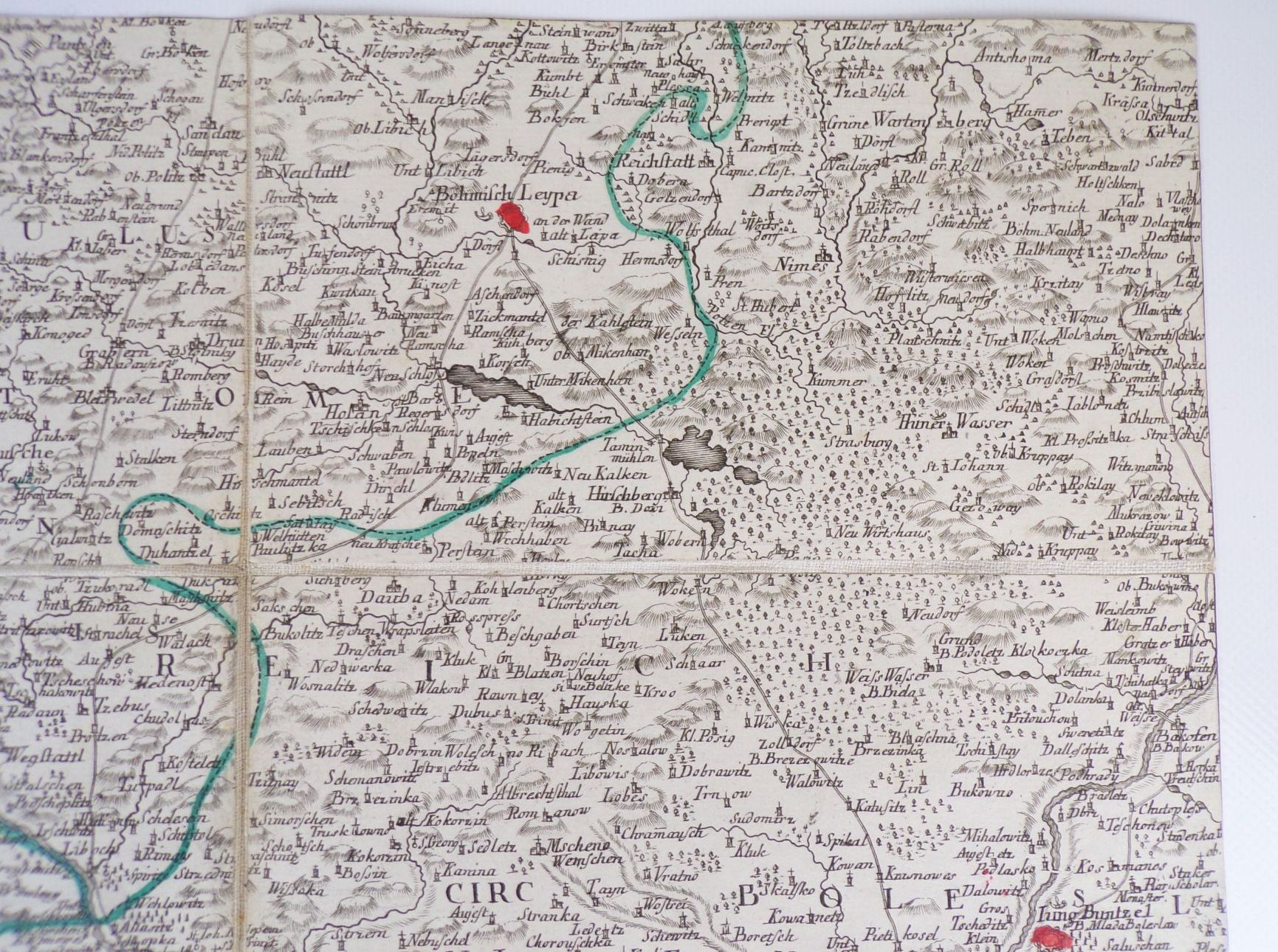 Le Royaume De Boheme 7 Kupferstich Landkarten um 1760 Böhmen