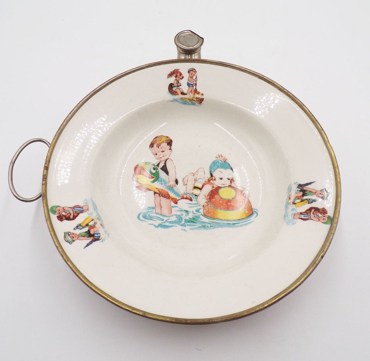 Alter Kinderteller Warmhalte Funktion Kindermotiv Antik Deko