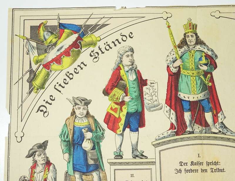 Druck Gustav Kühn Neuruppin Die sieben Stände im menschlichen Leben um 1880