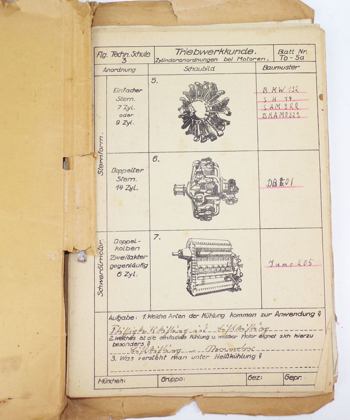 Ausbildung Luftwaffe 2 Weltkrieg Hefter Schulhefter Triebwerkkunde Luftfahrt 