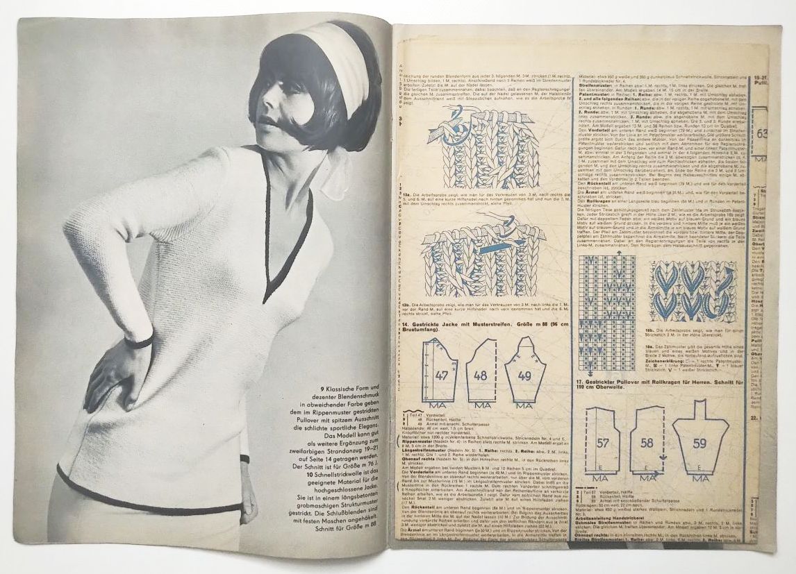 DDR Modezeitschrift Modische Maschen Nr 2 mit Schnittmuster 1965 DDR Modezeitschrift Modische Maschen Nr 2 mit Schnittmuster 1965