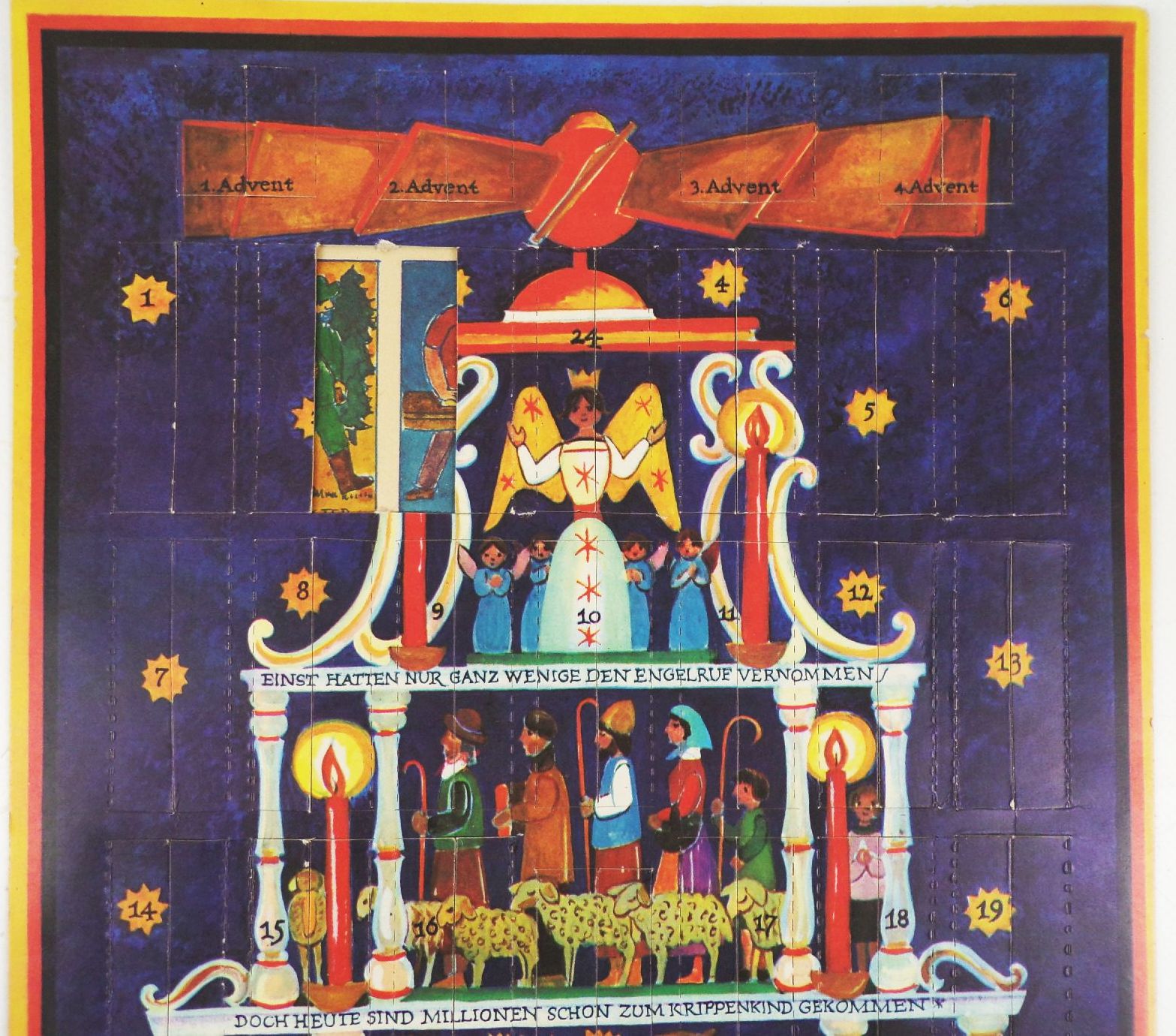 Alter Adventskalender Helmut Ruldoph Freiberg Die Adventspyramide 1982