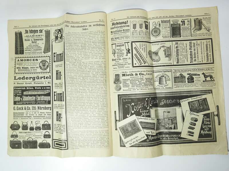 Offertenblatt Geschäftsverkehr Möbel 1911 1912 Werbeanzeigen Annoncen Reklame