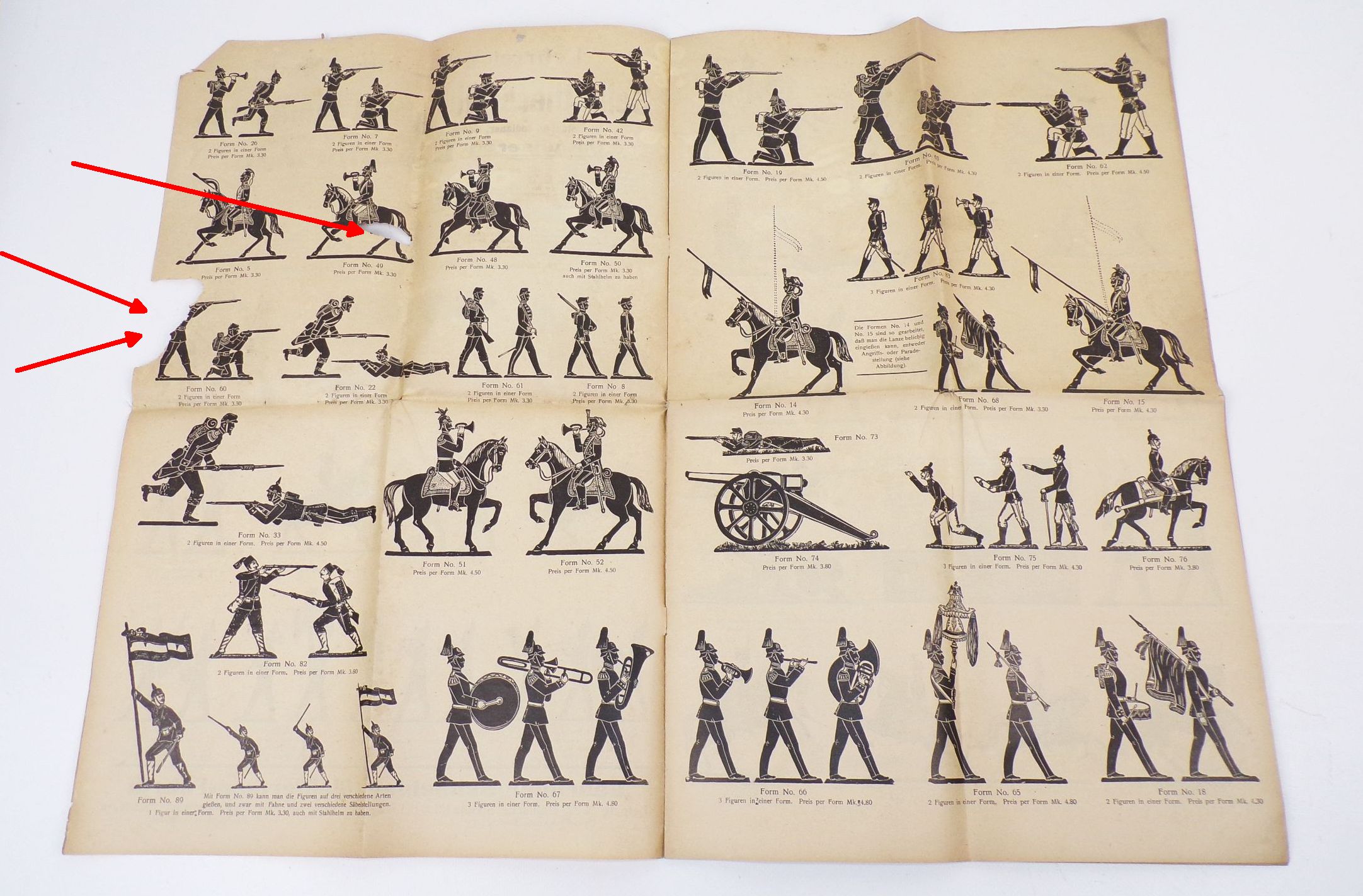 Alter Katalog Zinnfiguren Giessformen Gebrüder Schneider Leipzig 1930er 