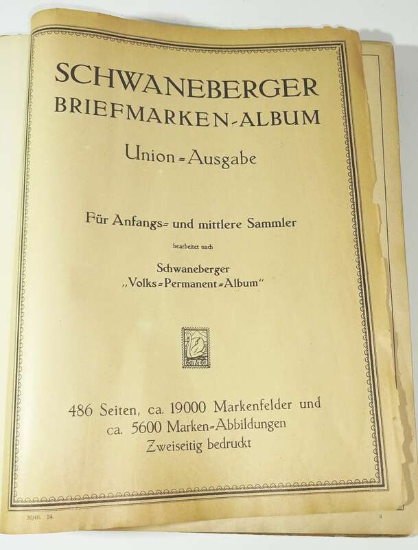 Schwaneberger Briefmarkenalbum Union Ausgabe 1924 Briefmarken
