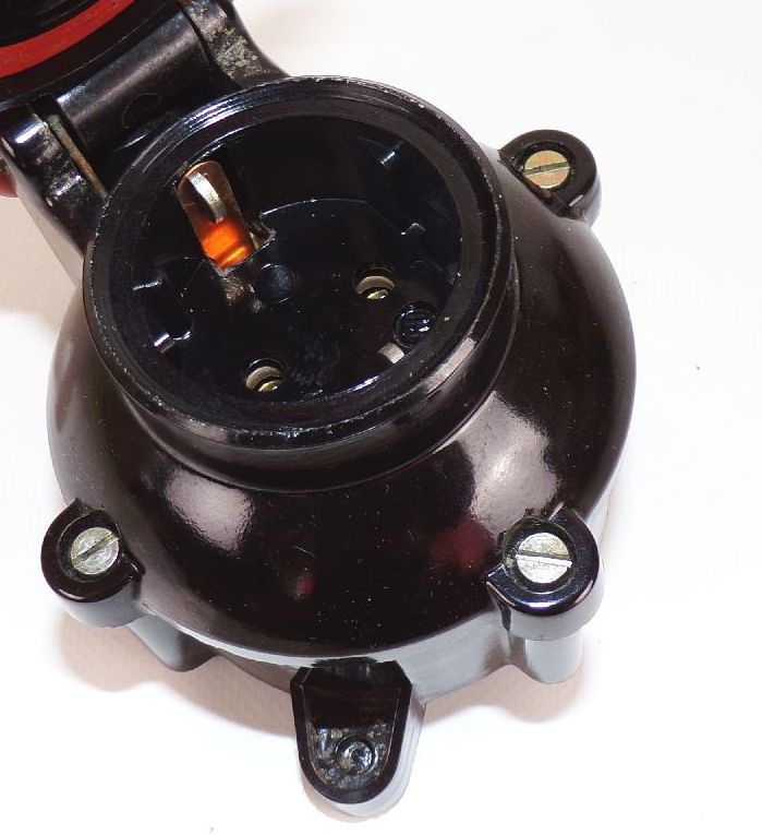Alte Feuchtraum Steckdose Bakelit Schwarz Aufputz Industrie Design