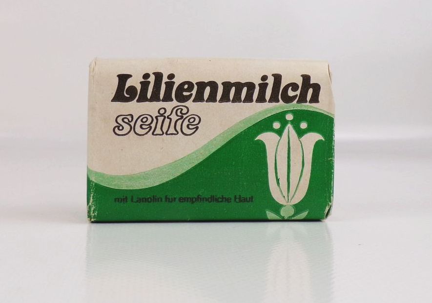 Alte Lilienmilch Seife Konsum Seifenwerk Riesa DDR Lagerware