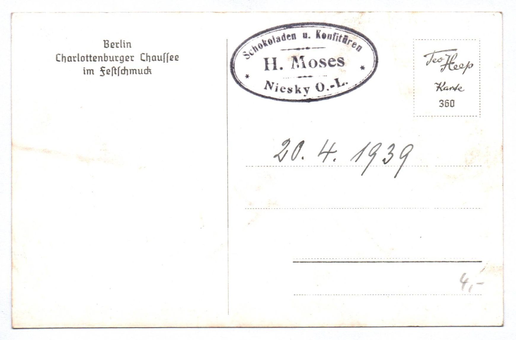 Foto Ak Berlin Charlottenburger Chaussee im Festschmuck 1939