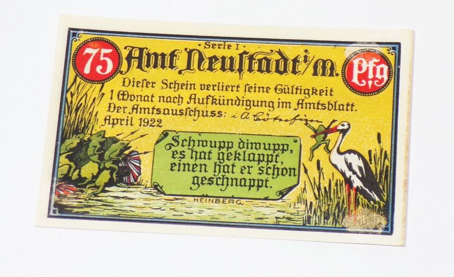 Lot alter Geldscheine Neustadt Kolonie Inflation 1923 Notgeld
