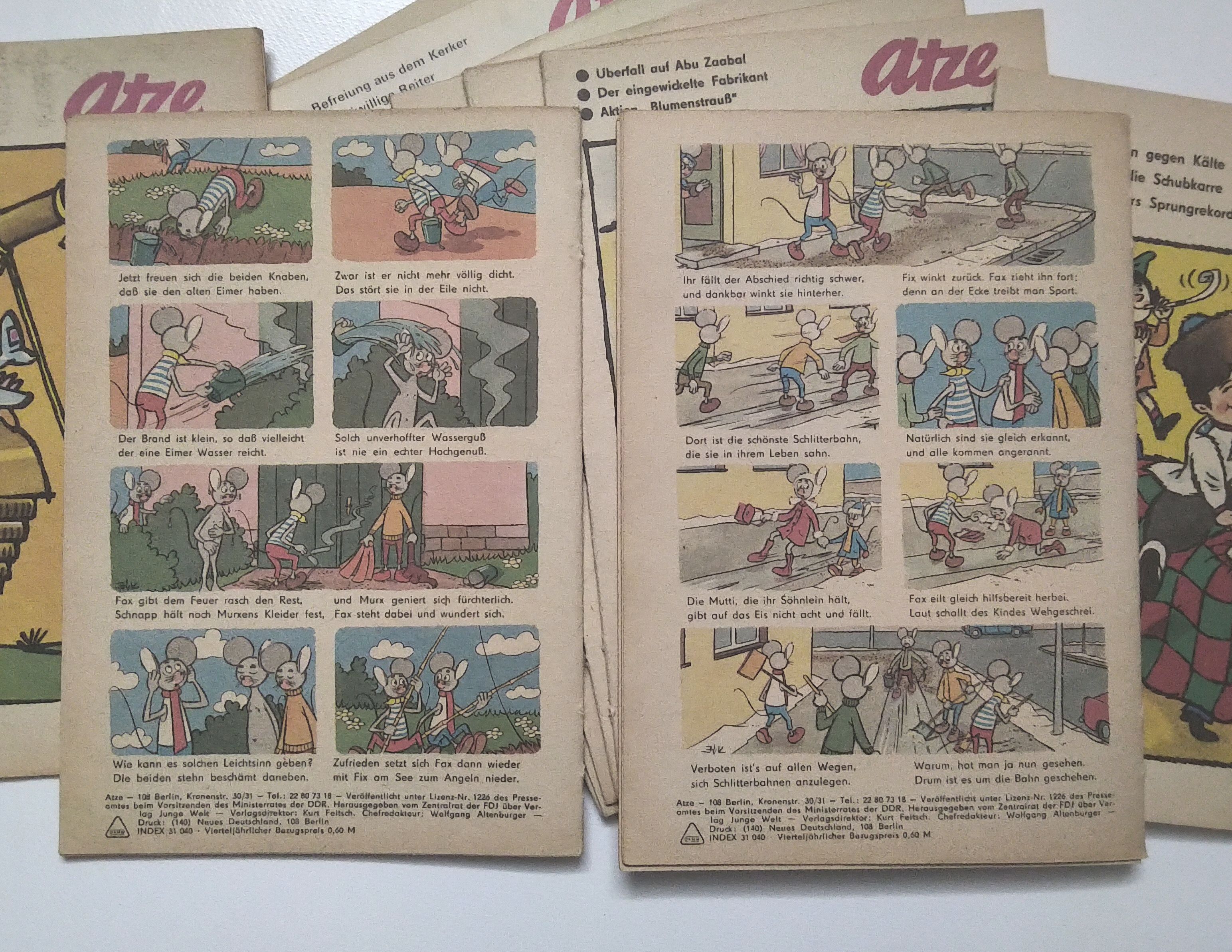 Atze Comic Jahrgang 12 Hefte Kinder DDR 1970