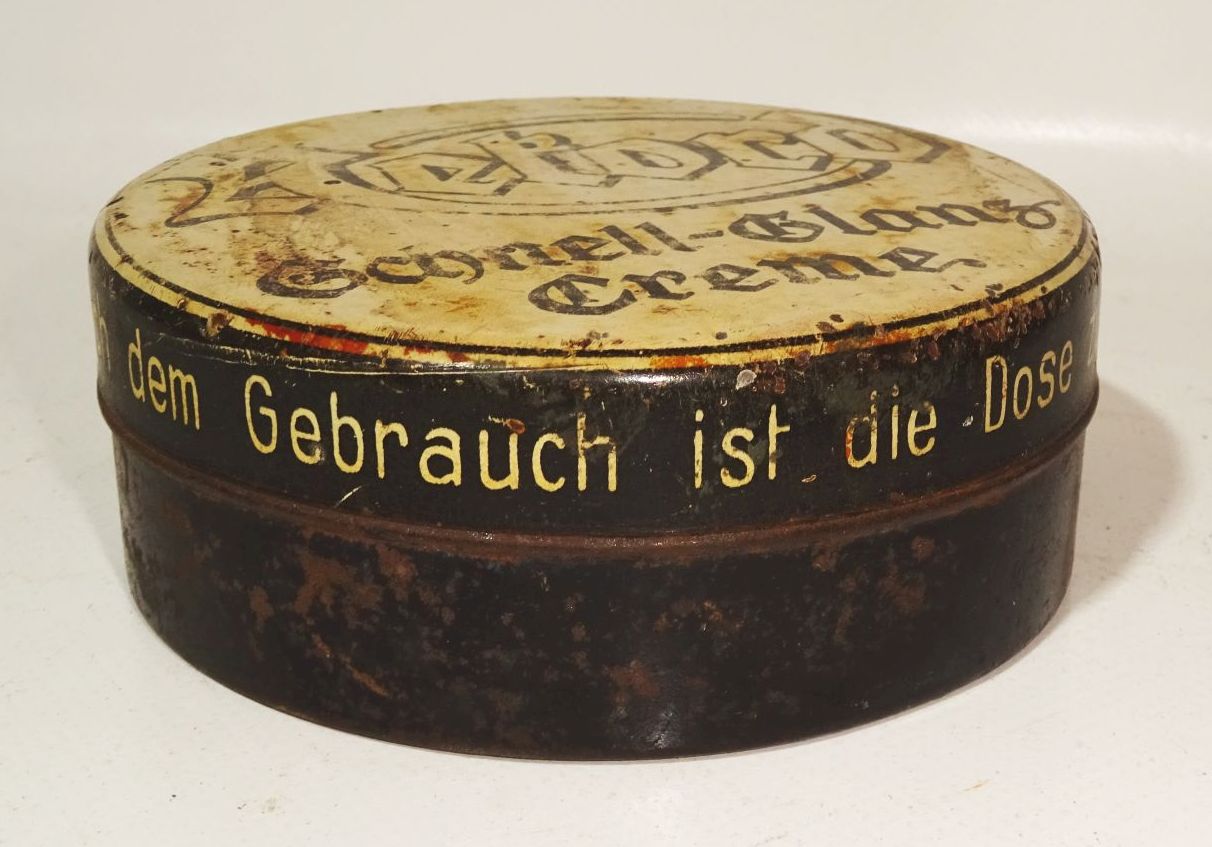 Vintage Blechdose Rekord Schnell Glanz Creme 1930er Deko Box 