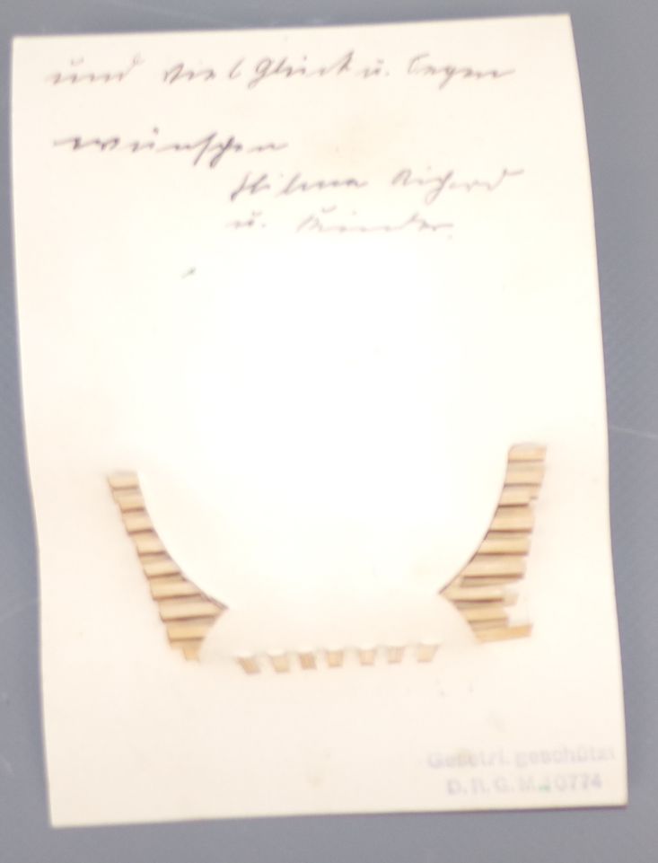 Alte Karte zur Vermählung Heirat handgebastelt Kunstblumen 