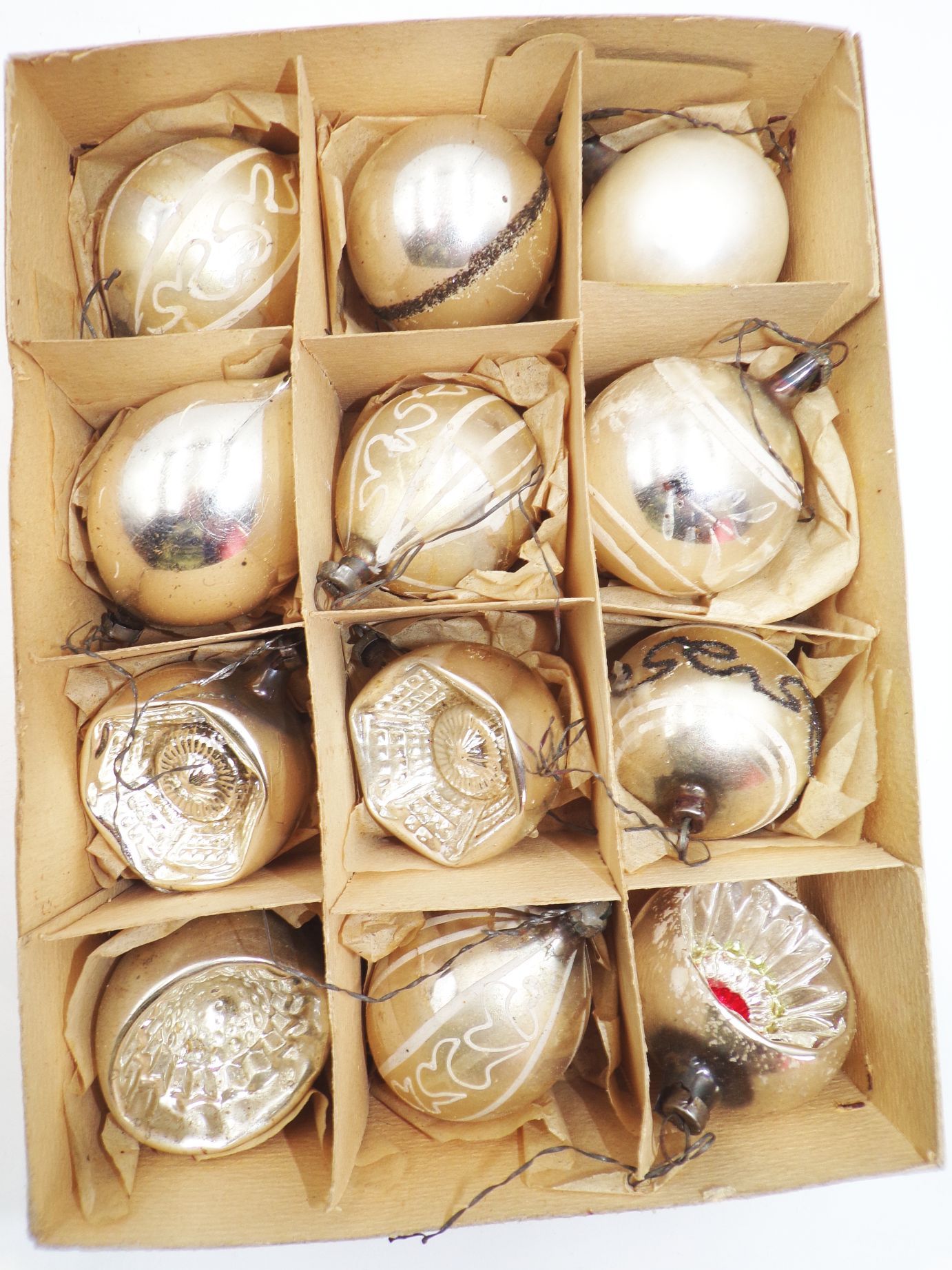 Alte Weihnachtskugeln Halbkugel Christbaum Kugeln Silber Antik