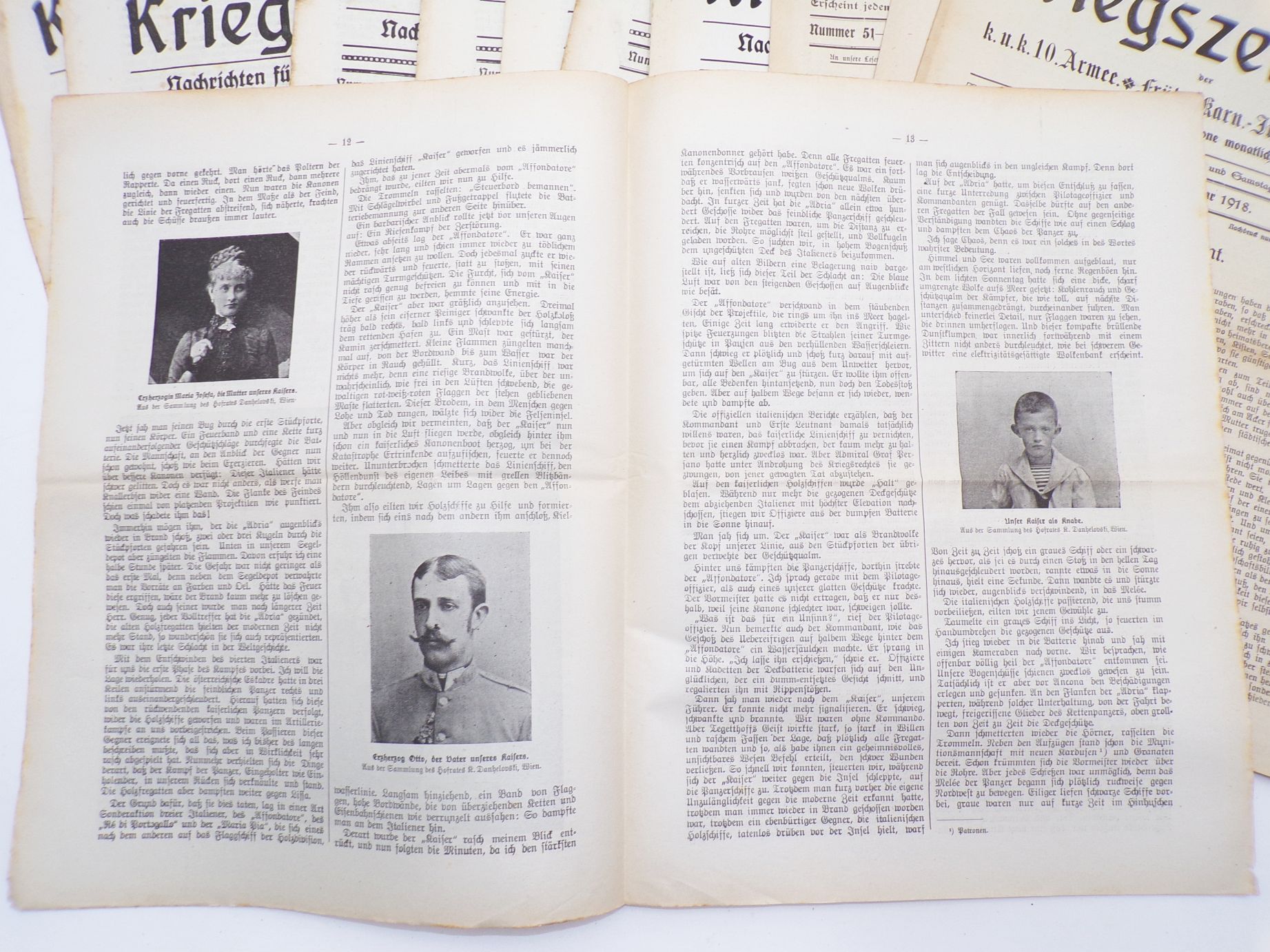 Kriegszeitung der kuk 10 Armee 1918 Konvolut 1 Weltkrieg Zeitung