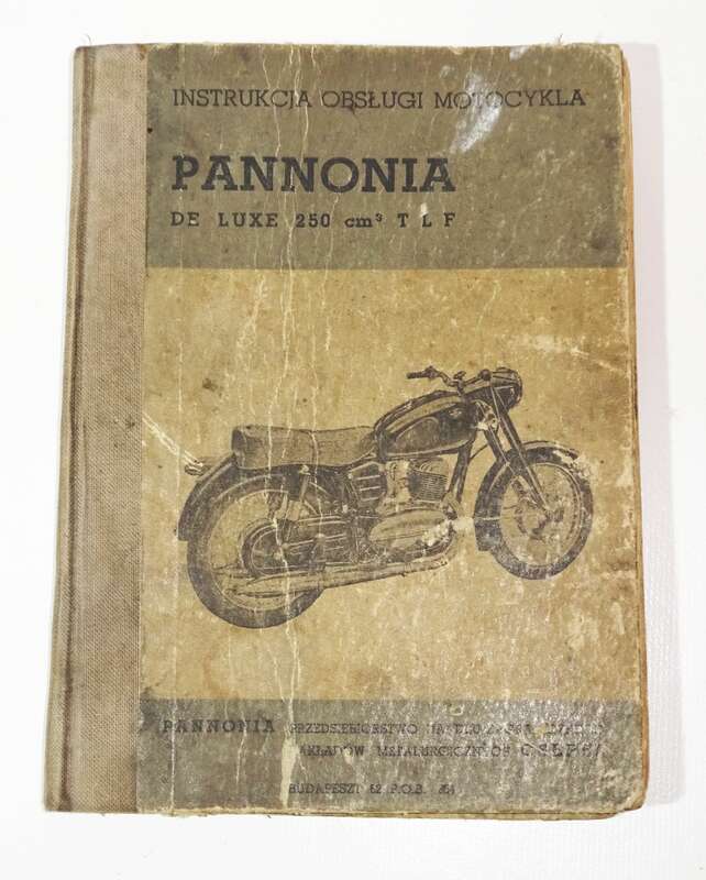 Betriebsanleitung Motorrad Pannonia de Luxe 250 Polnisch Original 1957
