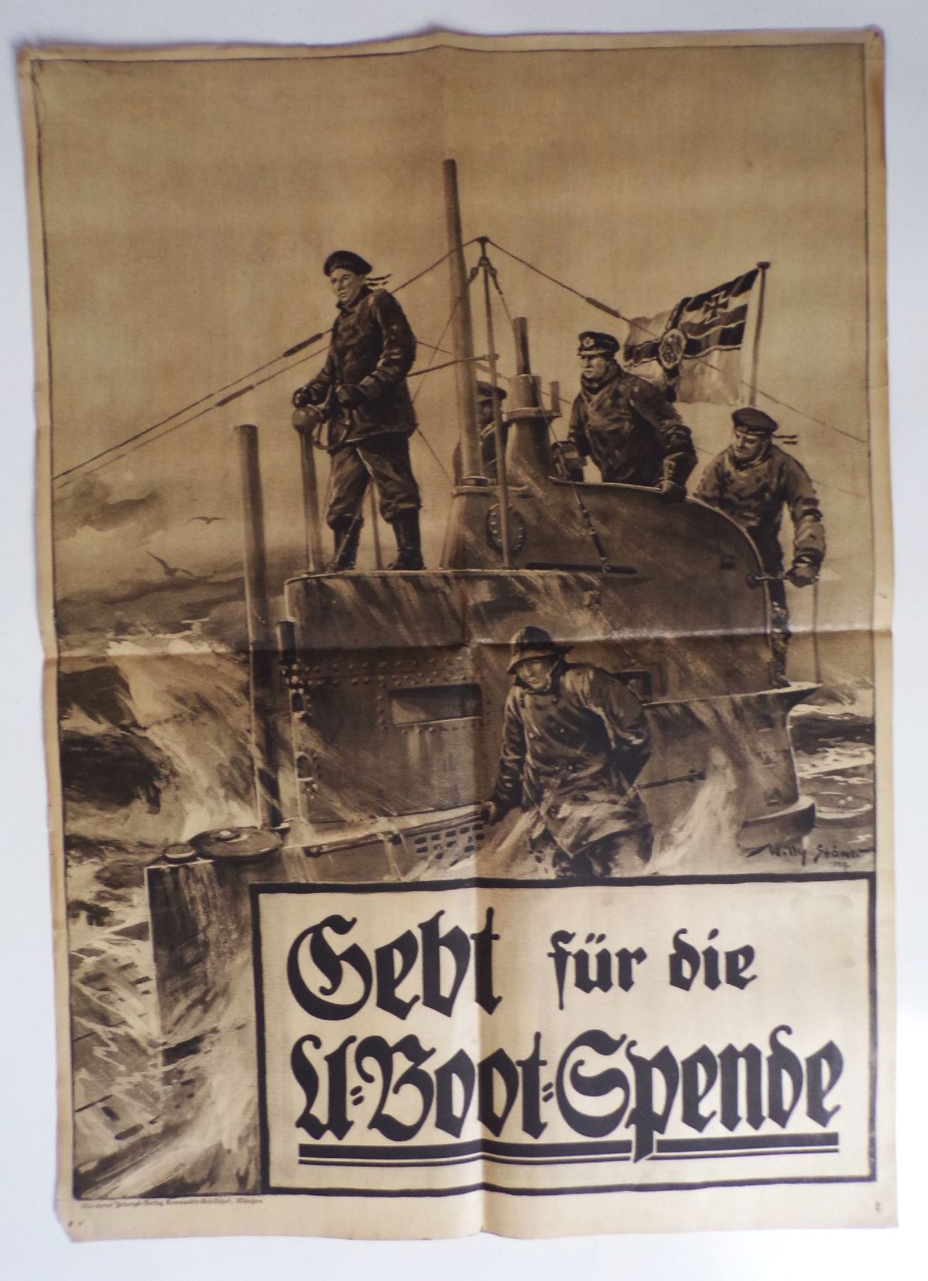 Plakat Willy Stöwer U Boot Spende 1 Wk WW1 Kriegsmarine Plakat Willy Stöwer U Boot Spende 1 Wk WW1 Kriegsmarine