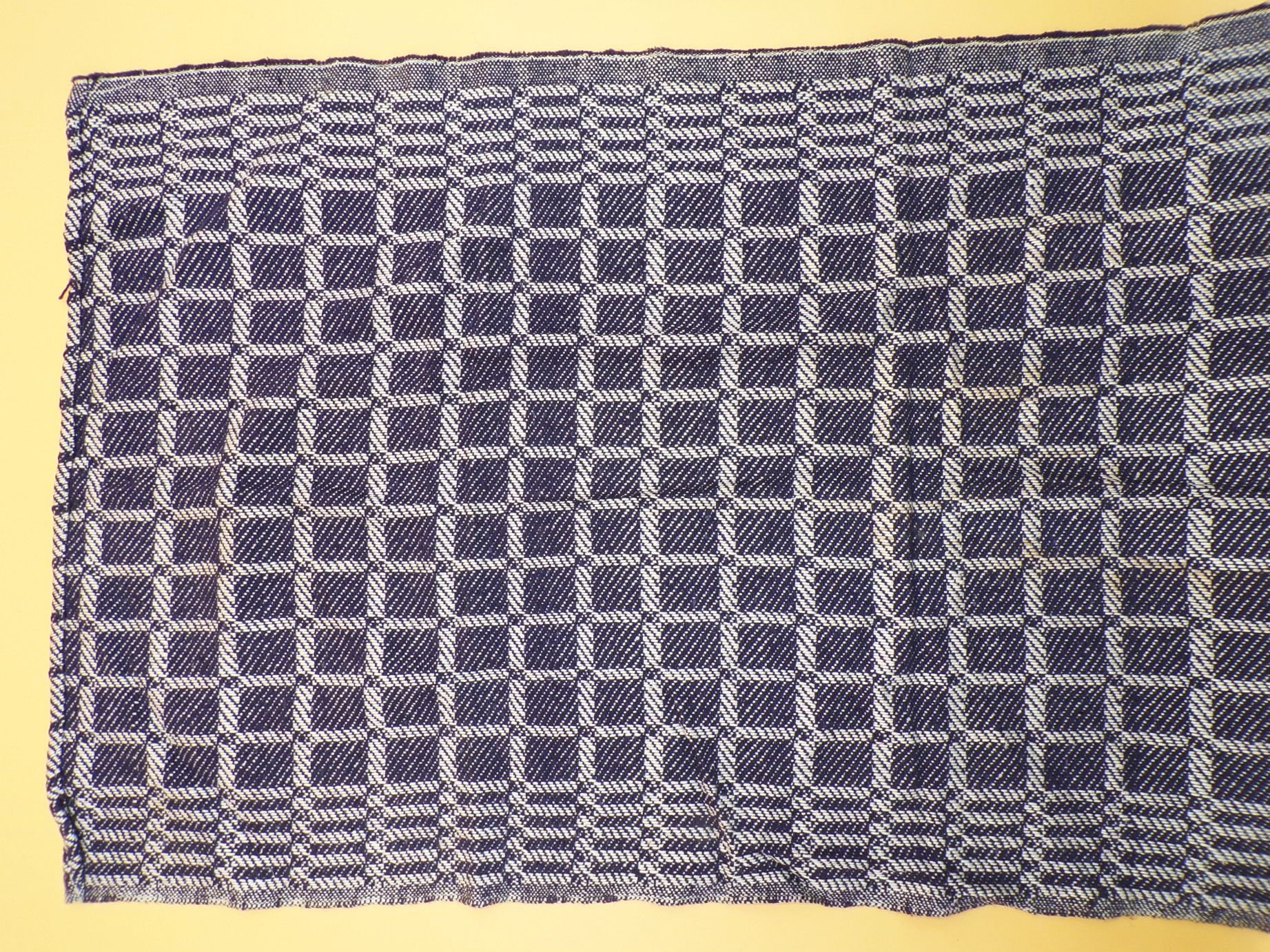 Altes Grubentuch bau weiß Karo Muster Werkstatt Oldtimer Tuch 3 Stück