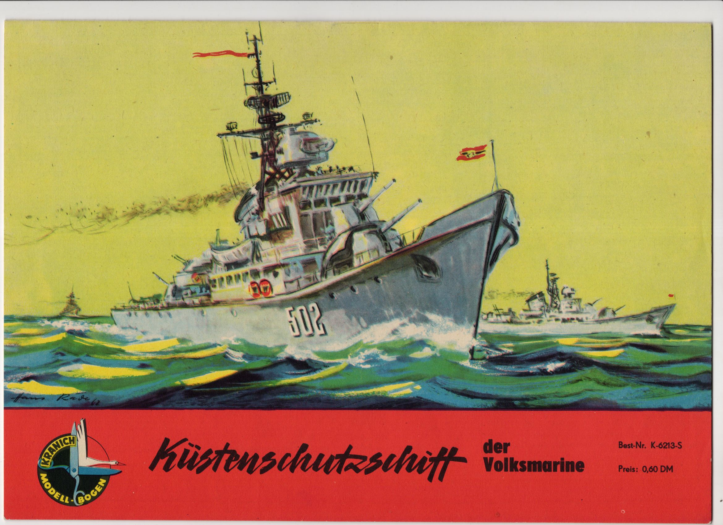 Alter Kranich Modellbogen Küstenschutzschiff der Volksmarine DDR 