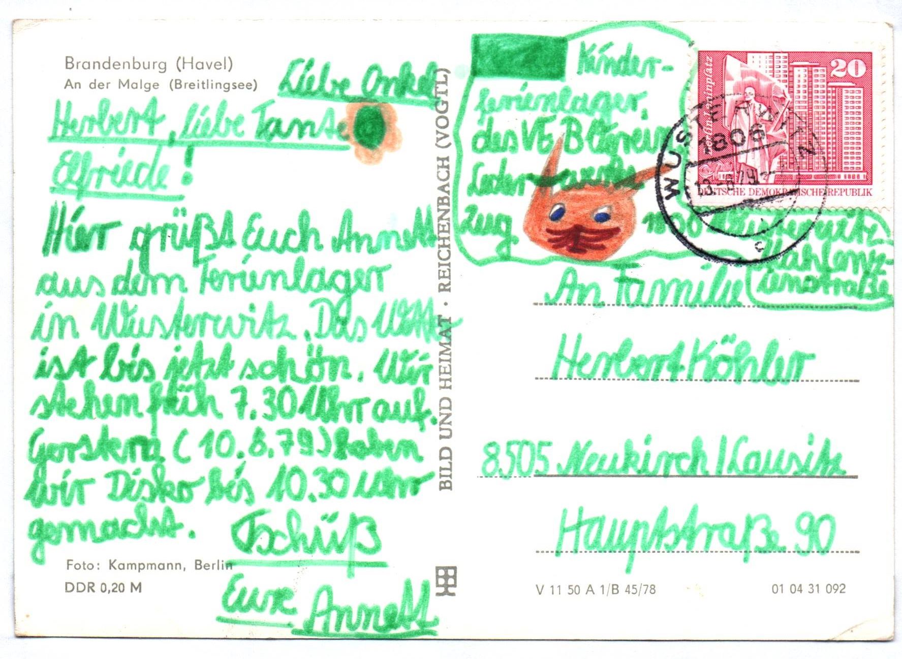 Ak Brandenburg Havel DDR An der Malge Breitlingen 1979 Ak Brandenburg Havel DDR An der Malge Breitlingen 1979