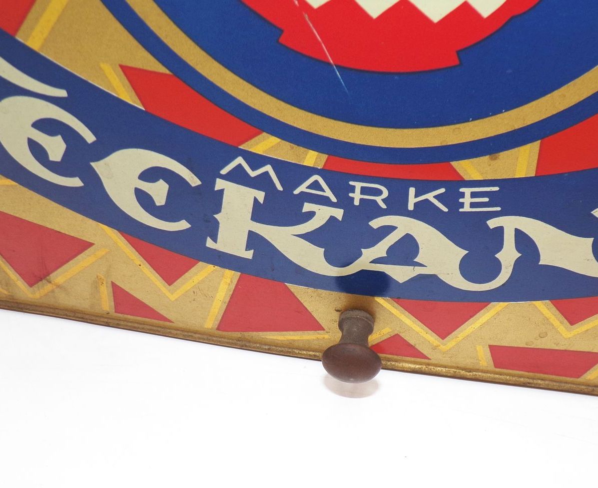 Teekanne Verkaufskasten Verkaufsvitrine Antik aus Blech 1930 er Reklame 