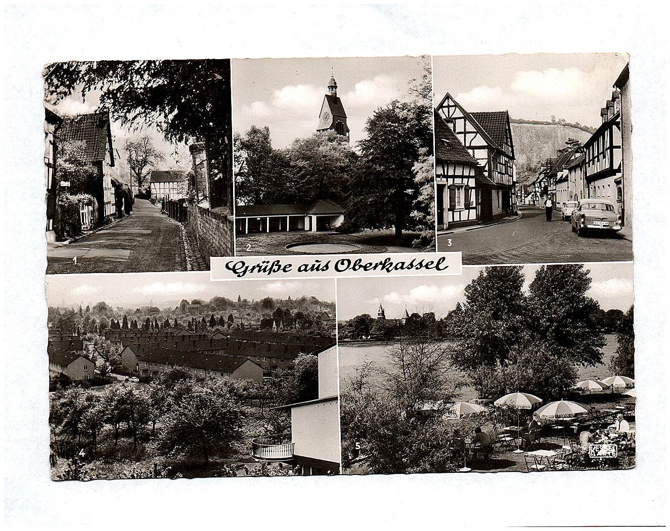 Ak Grüße aus Oberkasssel Büchelstraße Kinderheim Ebton evangelische Kirche Siedlung Ak Grüße aus Oberkasssel Büchelstraße Kinderheim Ebton evangelische Kirche Siedlung