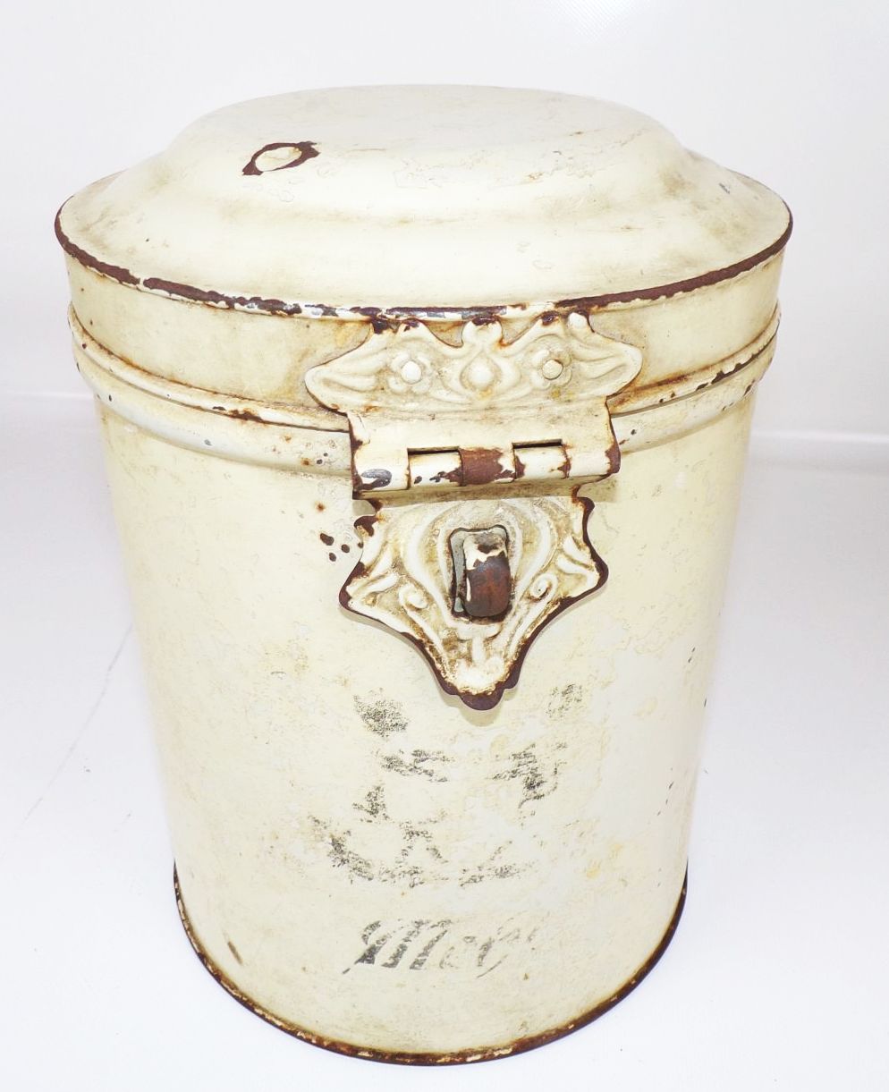 Alte Mehldose Blechdose Mehl Behälter Vintage Shabby Chic Deko