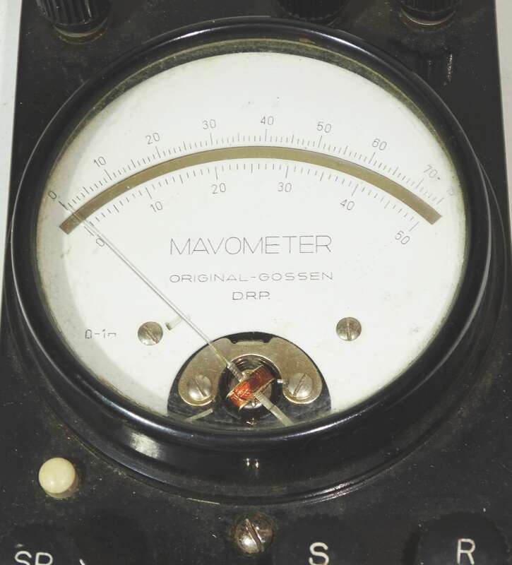Altes Mavometer Original Glossen DRP Meßgerät mit Schaltbild