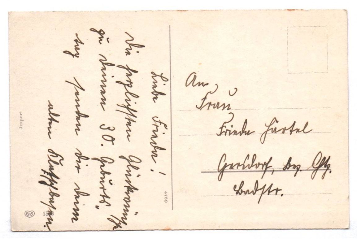 Postkarte volle Geldbörse Klee Hufeisen wohl Hannes Petersen 