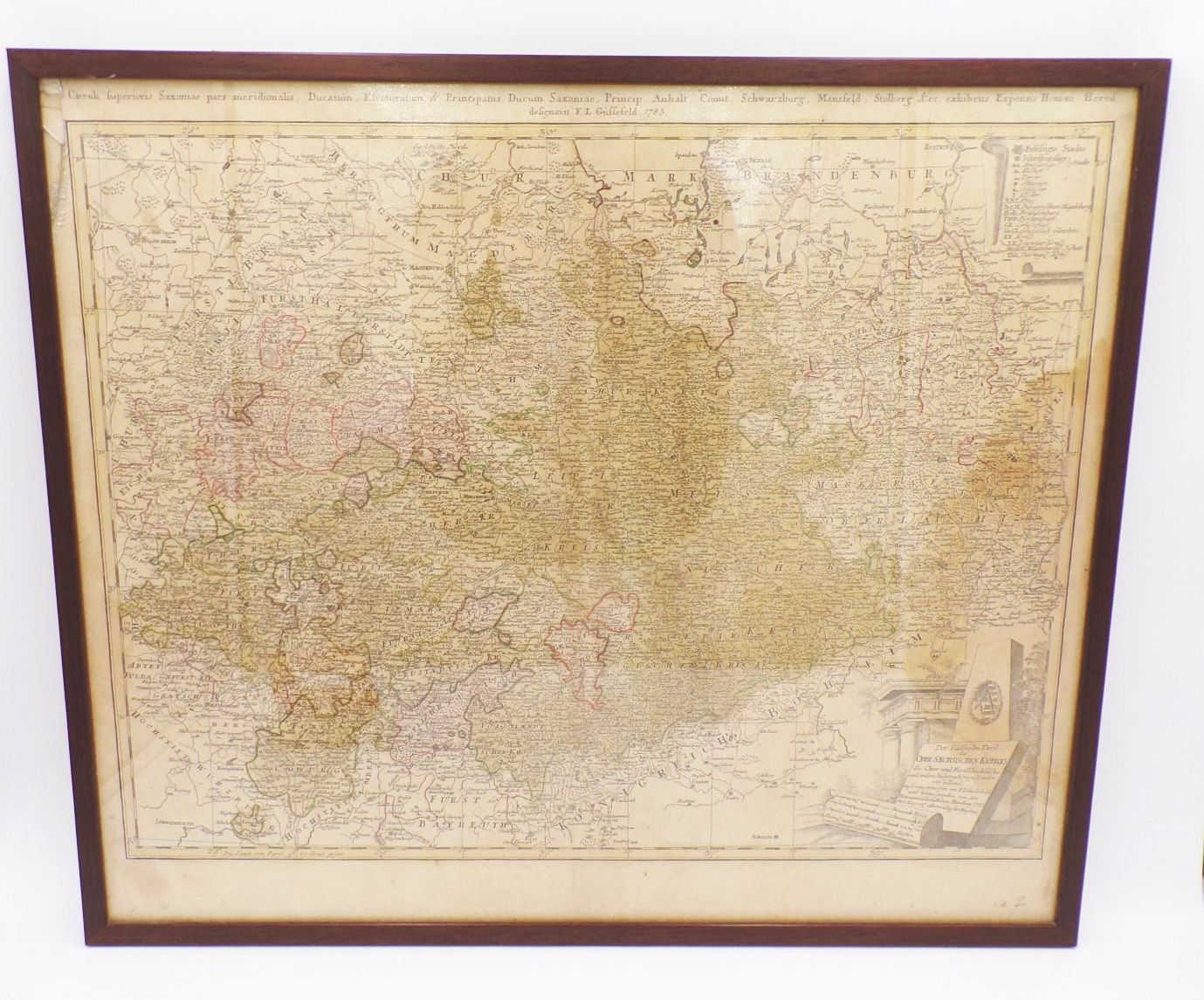 Alte Landkarte Der südliche Theil des Ober-Sächsischen Kreises 1783