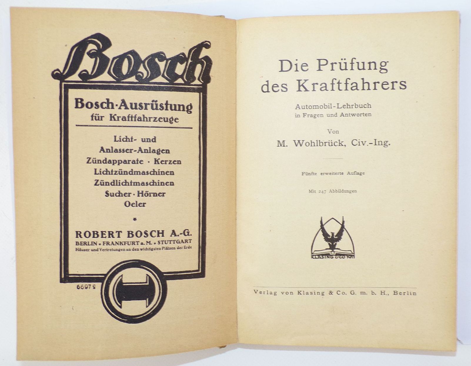Die Prüfung des Kraftfahrers Wohlbrück Automobil Lehrbuch 1925