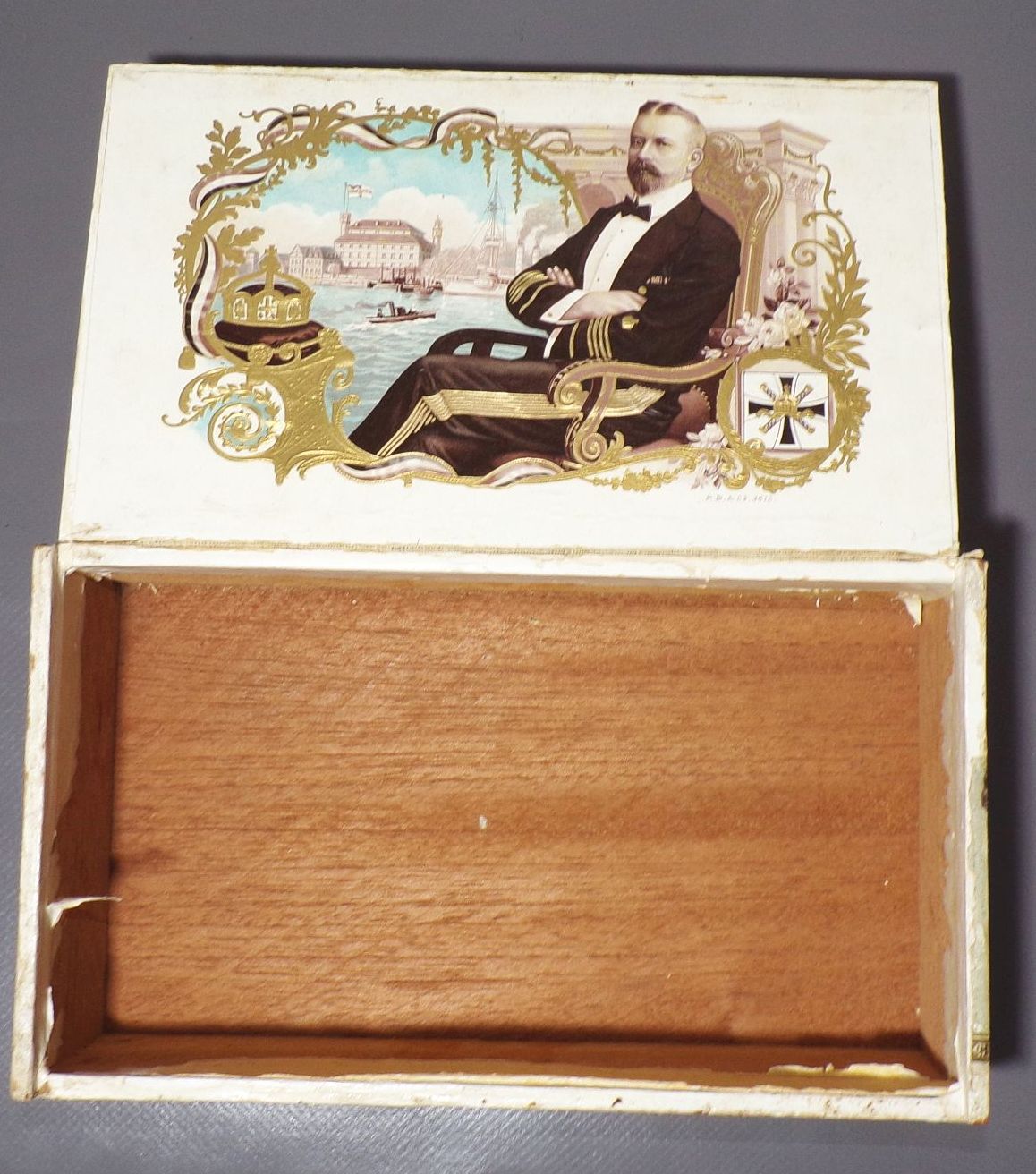 Alte Zigarrenkiste Grossadmiral Kaiserreich Heinrich von Preußen 1 Wk