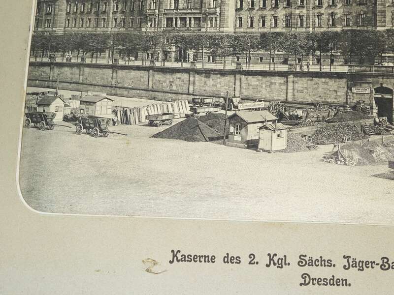 Druck Kaserne 2 kgl sächsisches Jäger Bataillons No 13 Dresden Elbufer 1910
