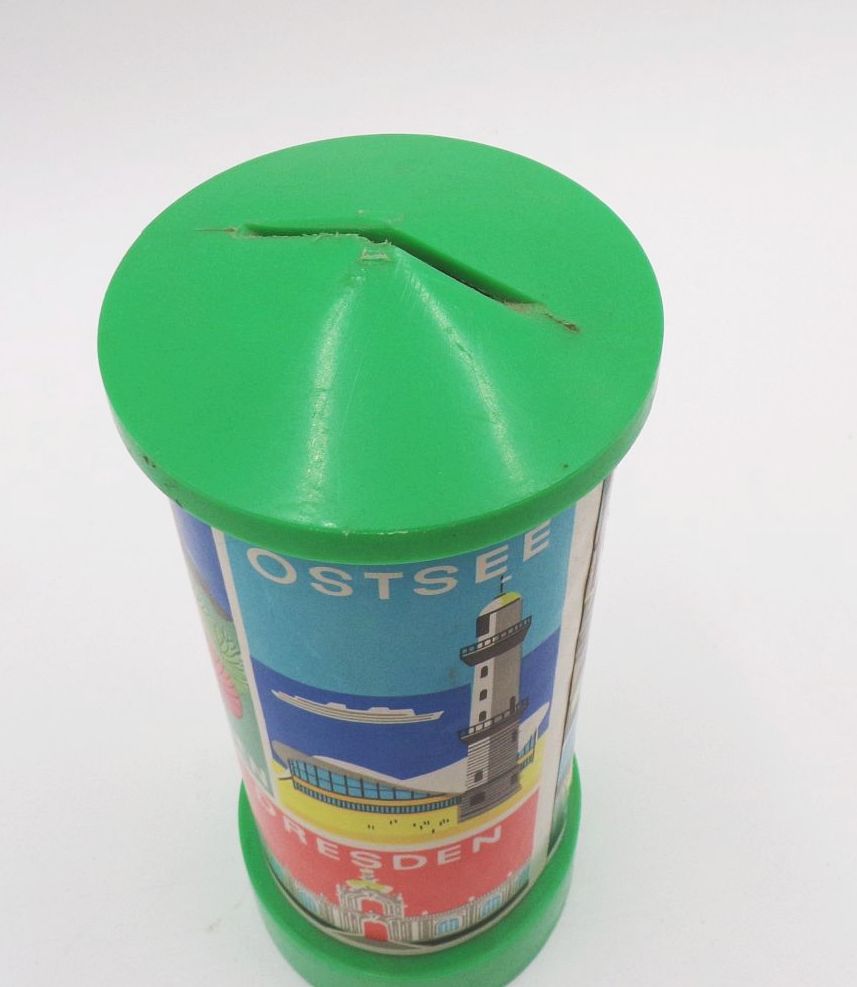 Spardose Litfaßsäule DDR Kunststoff 