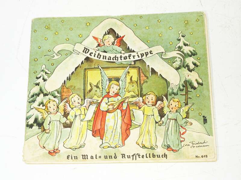 Weihnachtskrippe Lore Friedrich Gronau Malbuch Aufstellbuch Scholz Mainz Ausschneidebogen