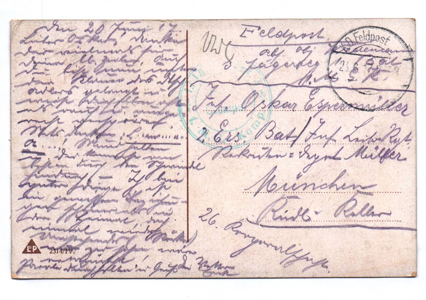 Ak Fräulein Feldgrau 1917 Feldpost Frau Uniform Pickelhaube