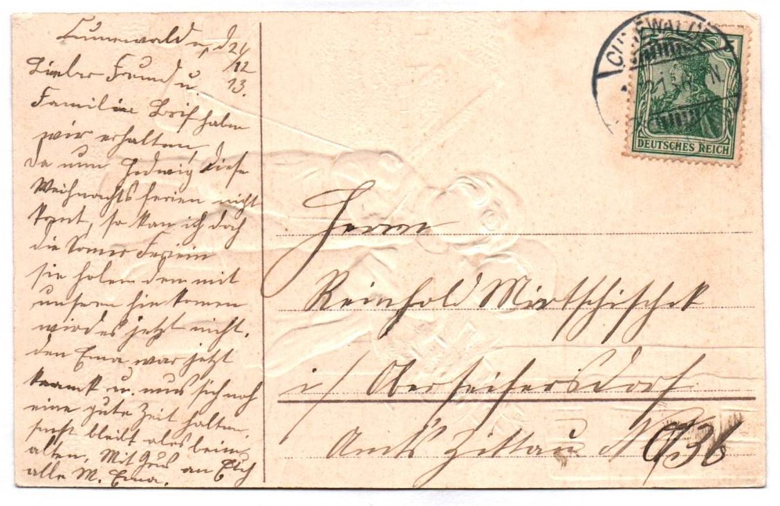 Präge Ak Kinder mit Christbaum Schlitten Frohe Weihnachten 1916