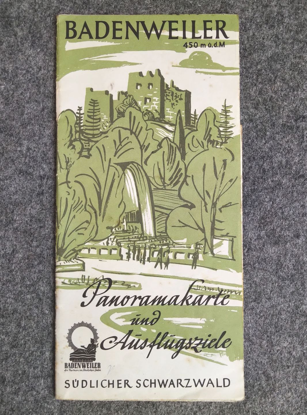 Prospekt Badenweiler Panoramakarte und Ausflugsziele Südlicher Schwarzwald Prospekt Badenweiler Panoramakarte und Ausflugsziele Südlicher Schwarzwald