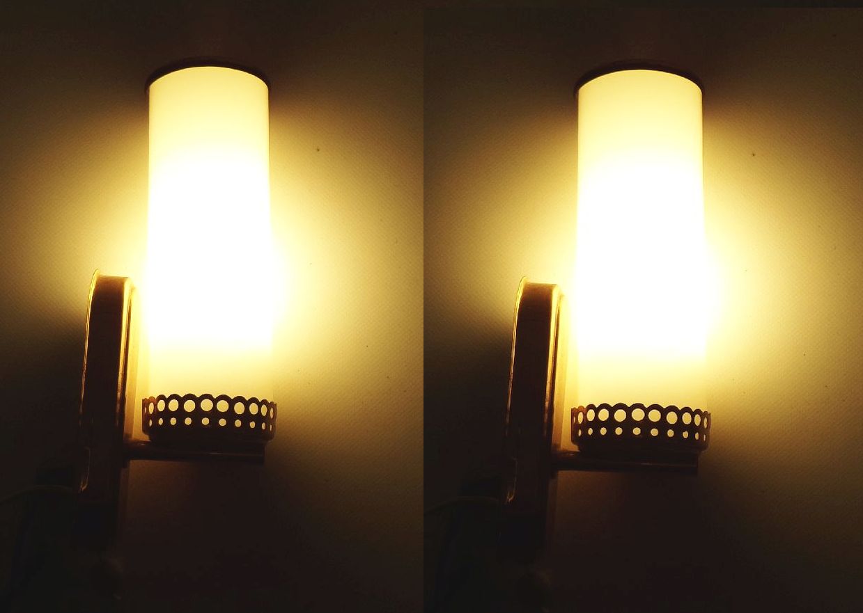 Wandleuchte 2 Stück Beige Messing Vintage E14 Set Wandlampe Mid Century