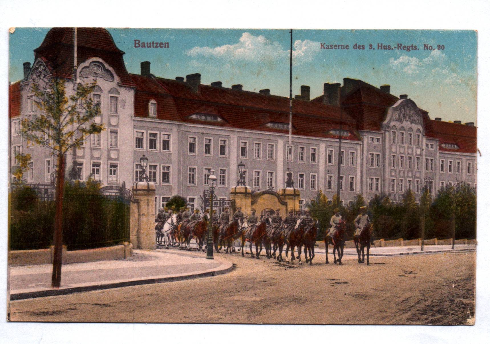 Ak Bautzen Kaserne des 3 Husaren Regiments No 20