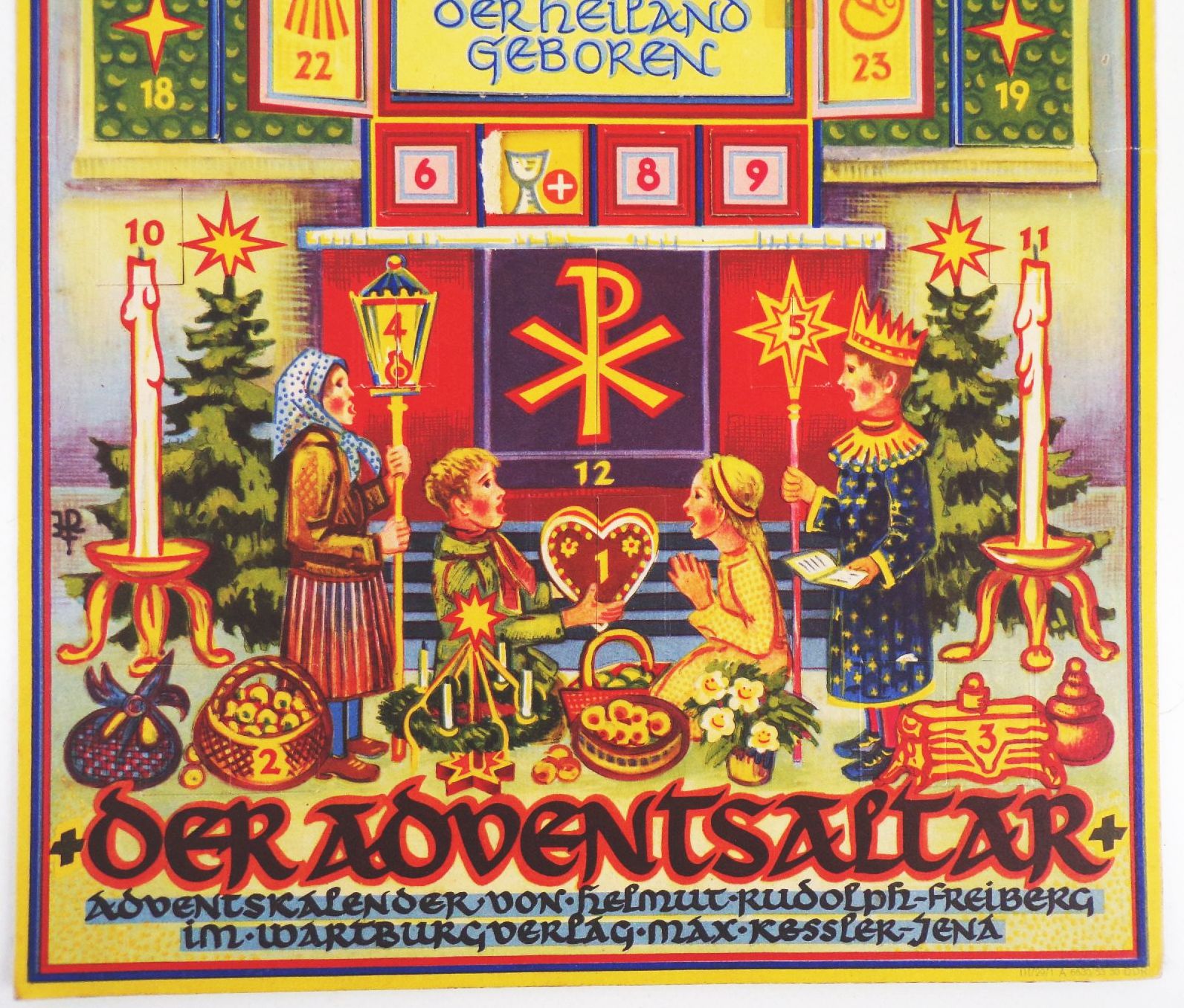 Alter Adventskalender Helmut Ruldoph Freiberg Der Adventsaltar 1953 