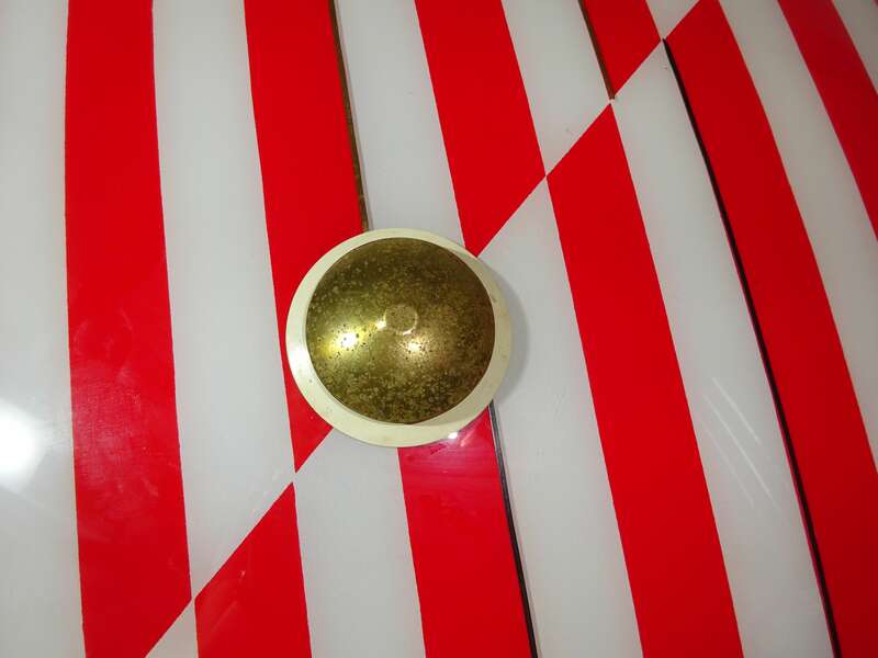 Deckenleuchte Rot Weiß Rockabilly Vintage Lampe 1960er Schalenlampe