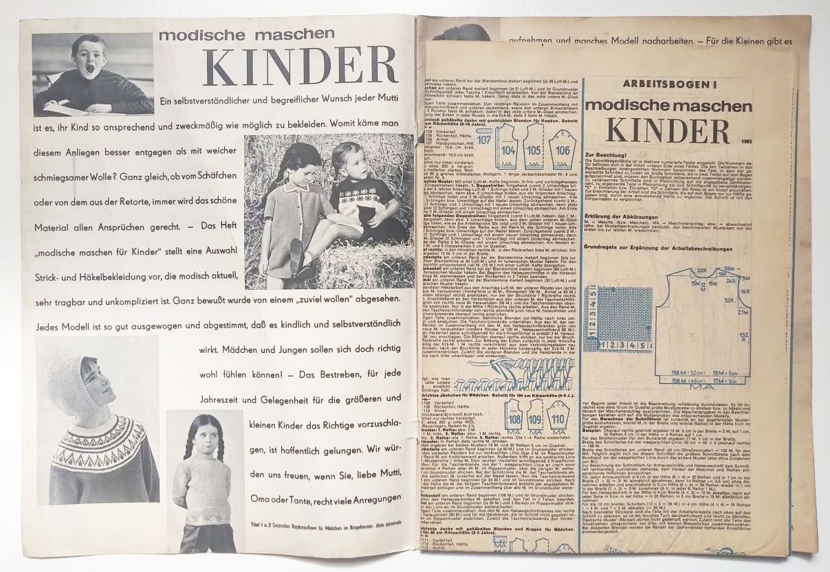 Mode Zeitschrift Kinder Modische Maschen Nr 32568 mit Schnittmuster