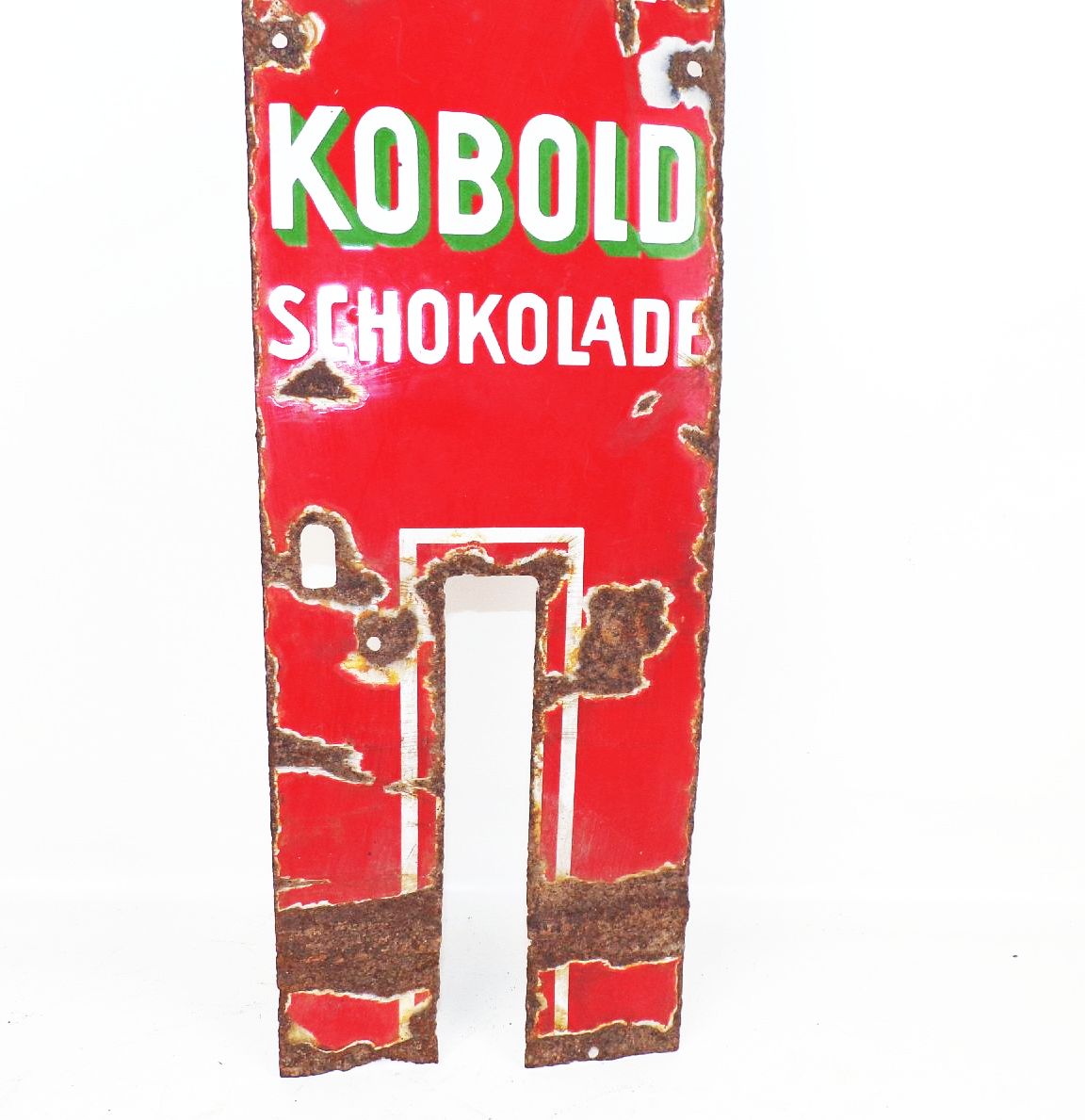 Altes Emailschild Kobold Schokolade Automaten Emaille Schild 