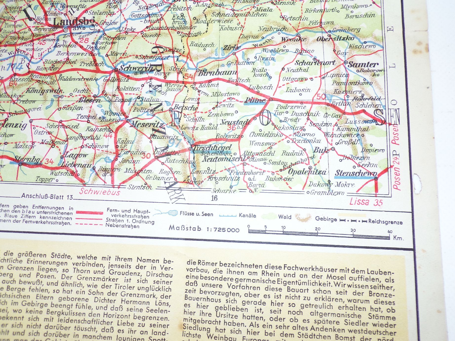 Shell Straßenkarte 9 Grenzmarl Pommern um 1930 Landkarte map Shell Straßenkarte 9 Grenzmarl Pommern um 1930 Landkarte map