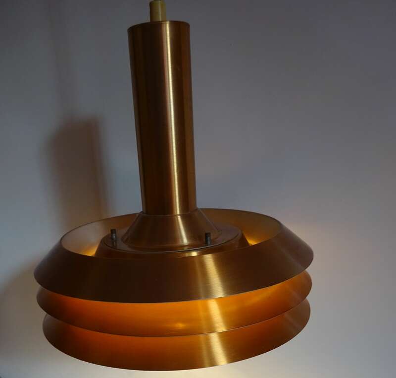 Alte Kupfer Deckenlampe copper Mid Century Vintage Lampe