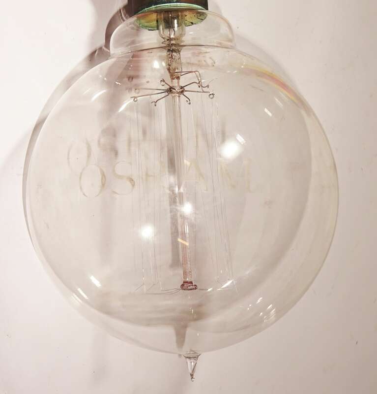XL Osram Glühlampe Kohlefaden Wedel Spitze vor 1945 Glühlampe Beleuchtung