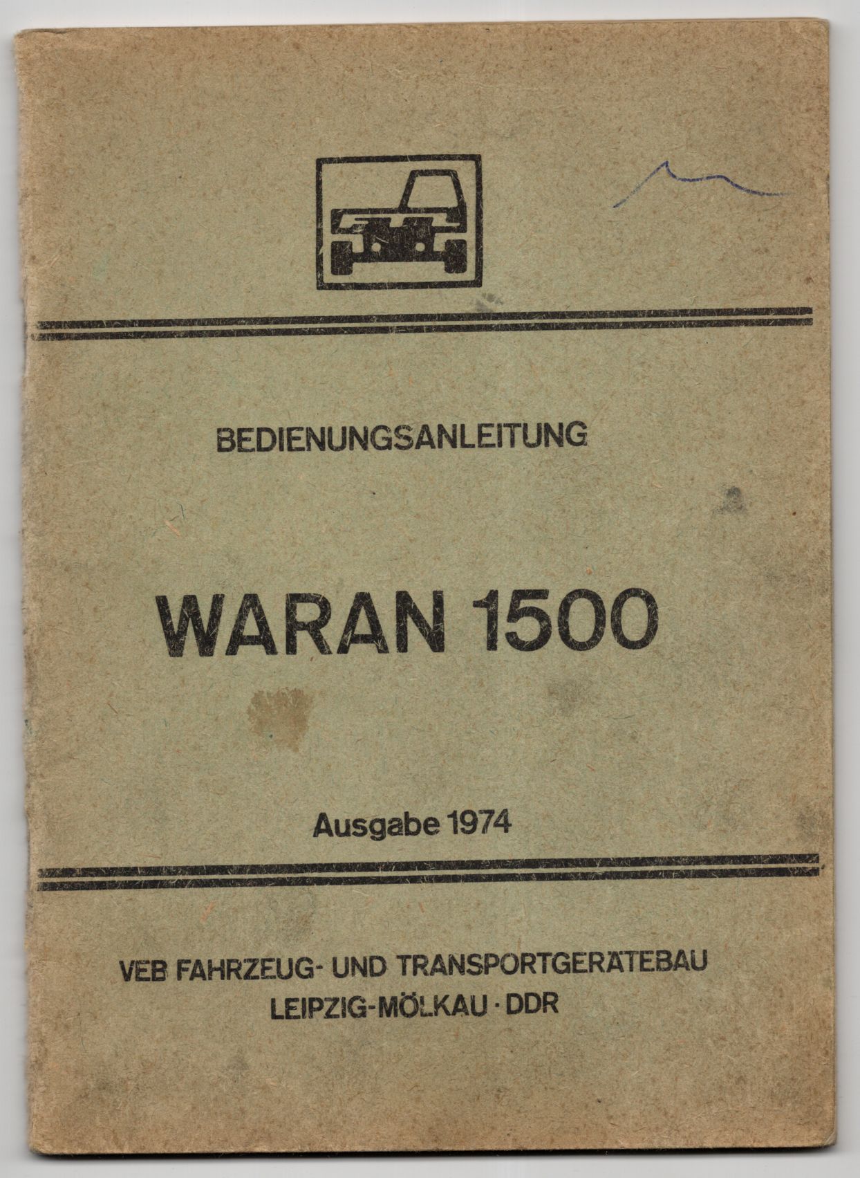 Bedienungsanleitung Waran 1500 Kleindumper 1974 DDR EA Original