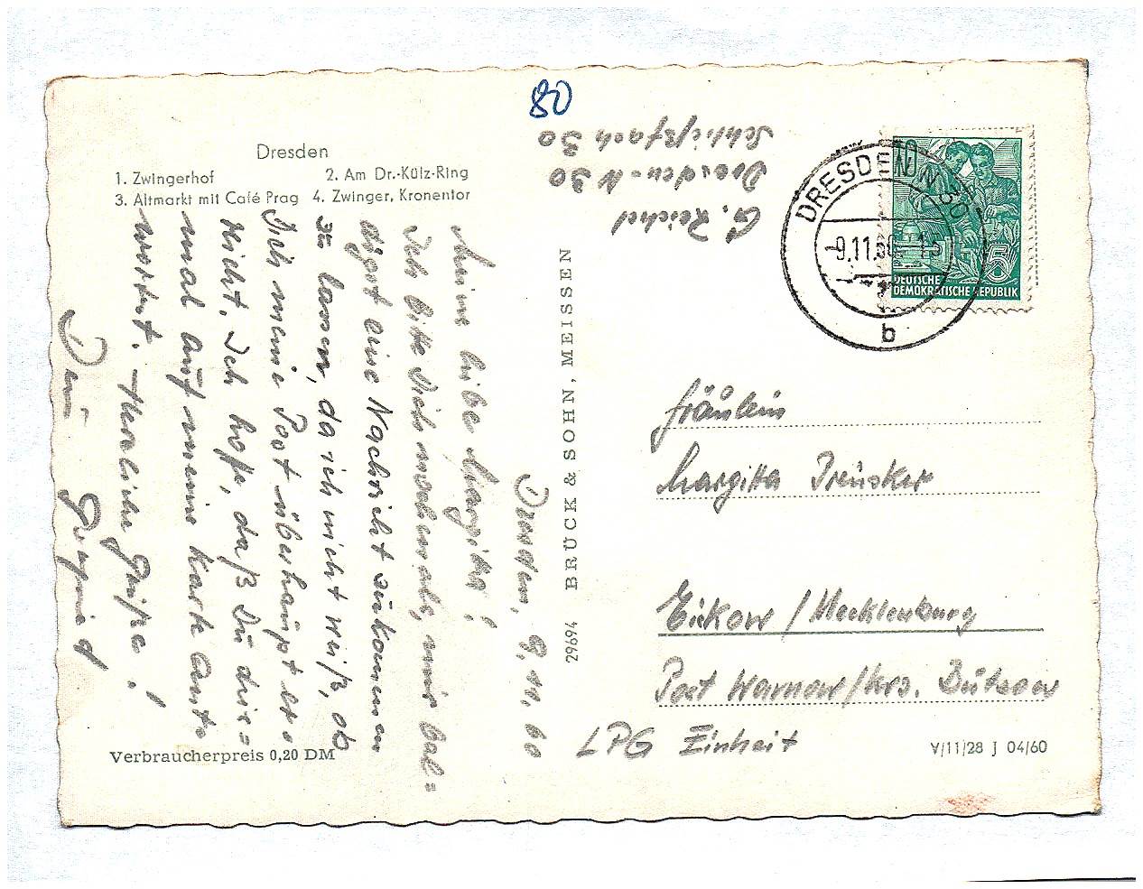 Ak Dresden Zwingerhof Dr Külz Ring Altmarkt Cafe Prag Zwinger 1960 DDR Ak Dresden Zwingerhof Dr Külz Ring Altmarkt Cafe Prag Zwinger 1960 DDR